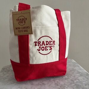 Trader Joe’s Mini Canvas Bag - Red NWT